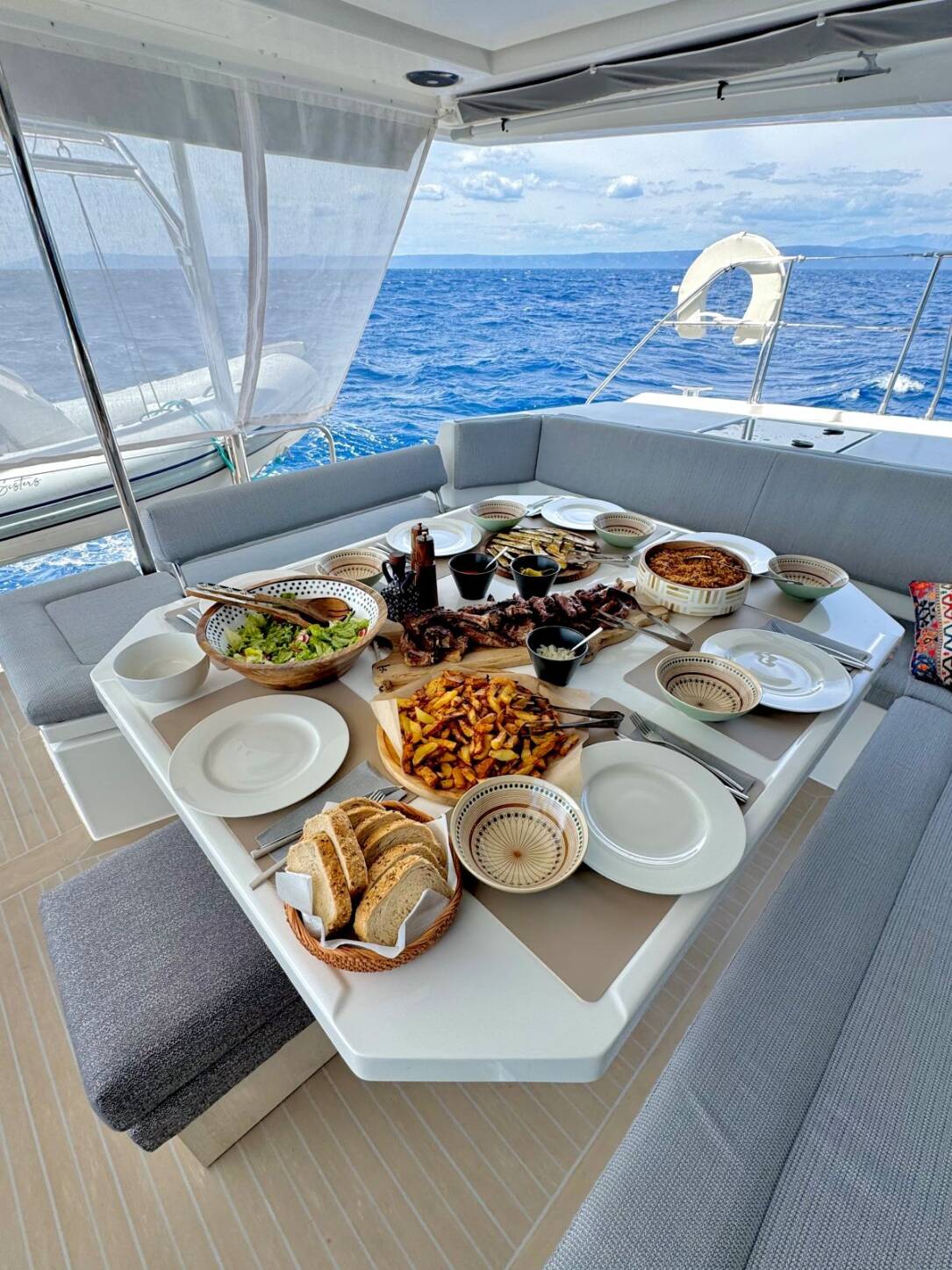 Leopard 45 Sisters catamaran cockpit