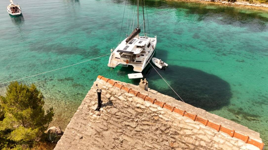 Leopard 45 Sisters catamaran charter with crew in Croatia
