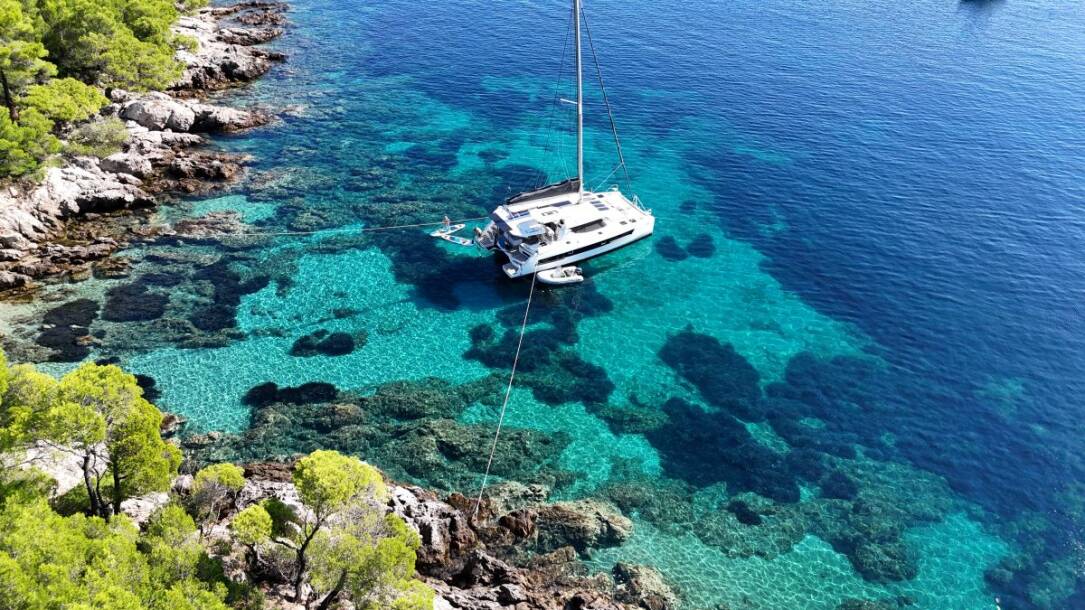 Leopard 45 Sisters catamaran charter with crew in Croatia